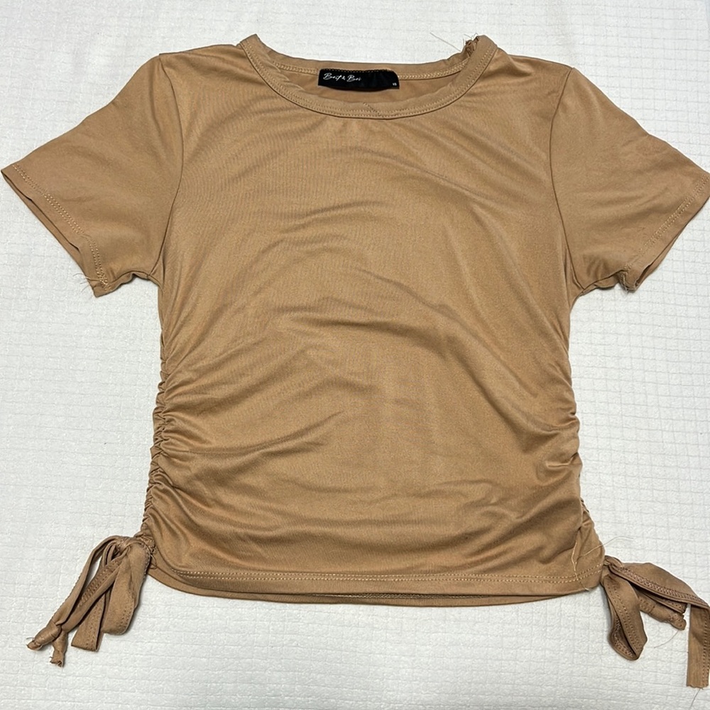 Short Sleeve Fitted Top With Ties